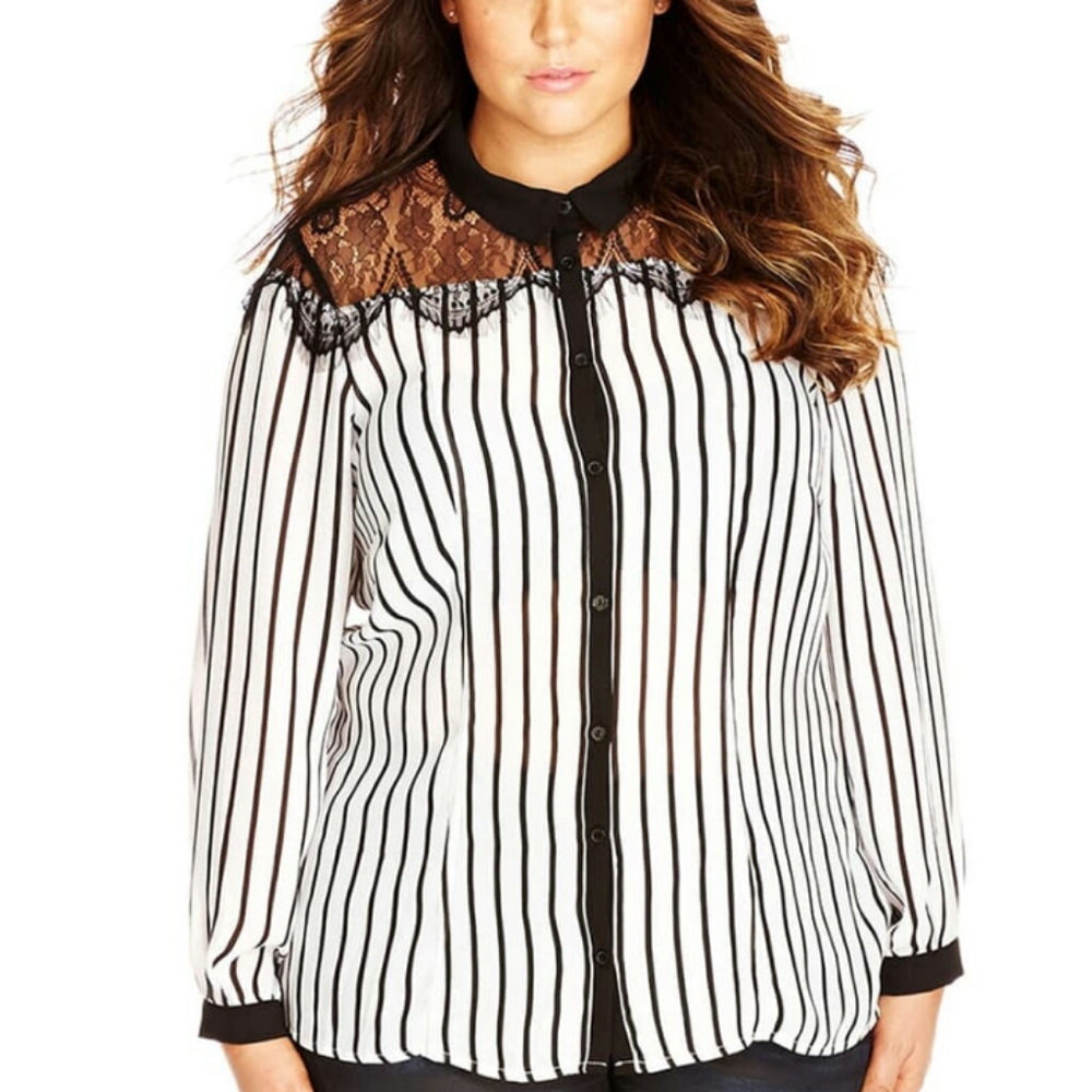 City Chic striped blouse